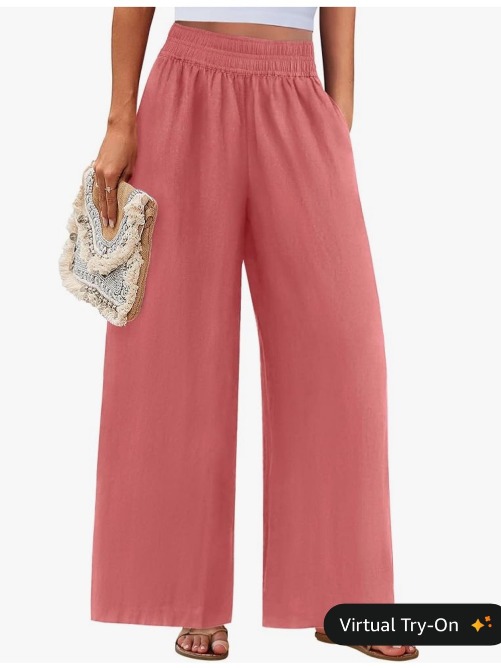 Women's Wide-Leg Palazzo Pants in Dusty Rose - NWT!